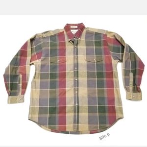 Eddie Bauer Elkhorn Canvas Men's Size XL Double Pocket Button Flannel Shirt :B